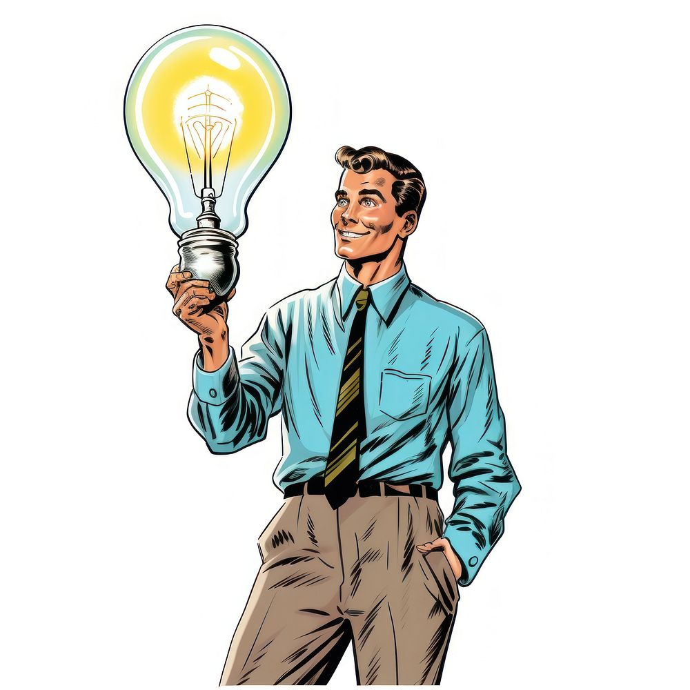 Light Bulb lightbulb adult environmentalist. AI generated Image by rawpixel.