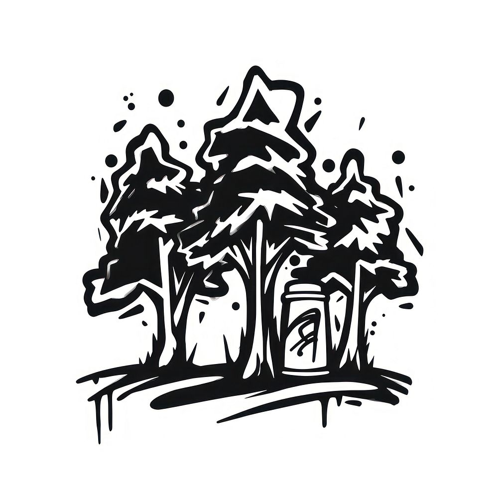 Trees outdoors drawing sketch. AI generated Image by rawpixel.