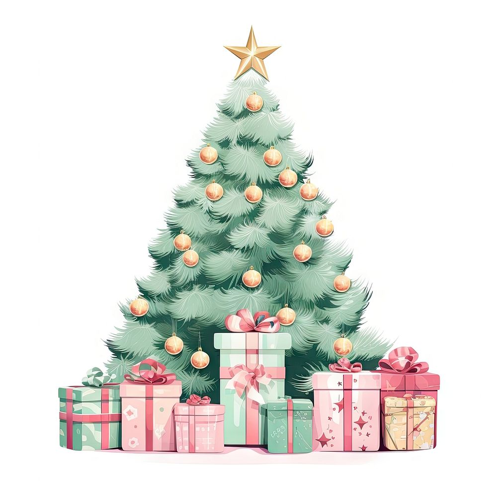 Christmas Tree With Colorful Gift Boxes christmas tree plant. AI generated Image by rawpixel.