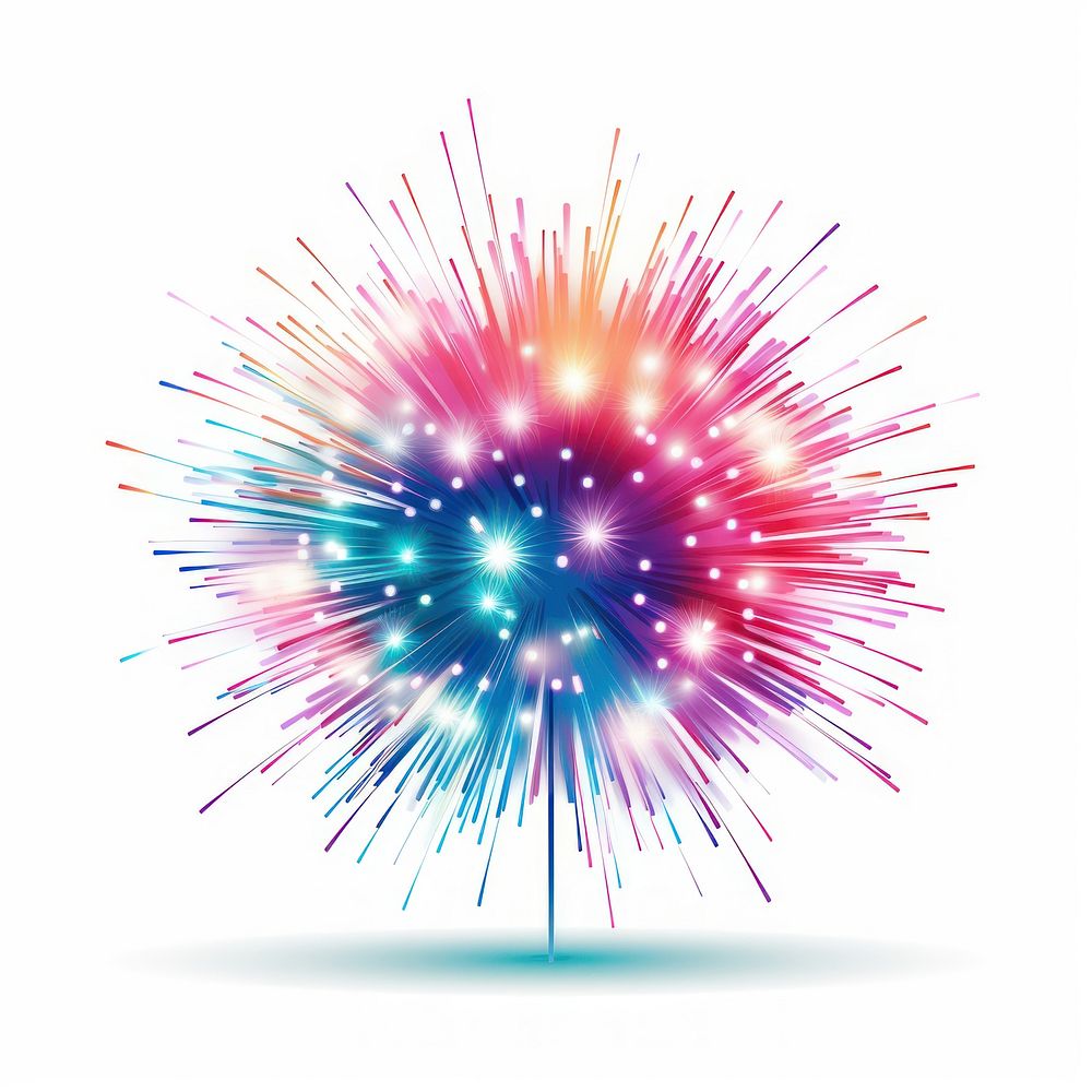 Gradient Sparkle Colorful Fireworks fireworks white background illuminated. AI generated Image by rawpixel.