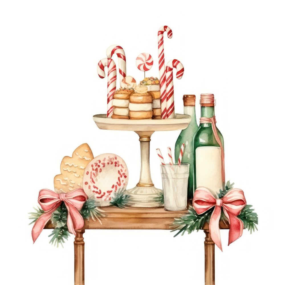 Decoration christmas bottle table. AI generated Image by rawpixel.