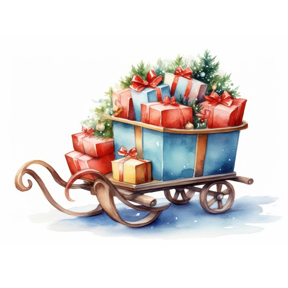 Christmas vehicle gift white background. AI generated Image by rawpixel.