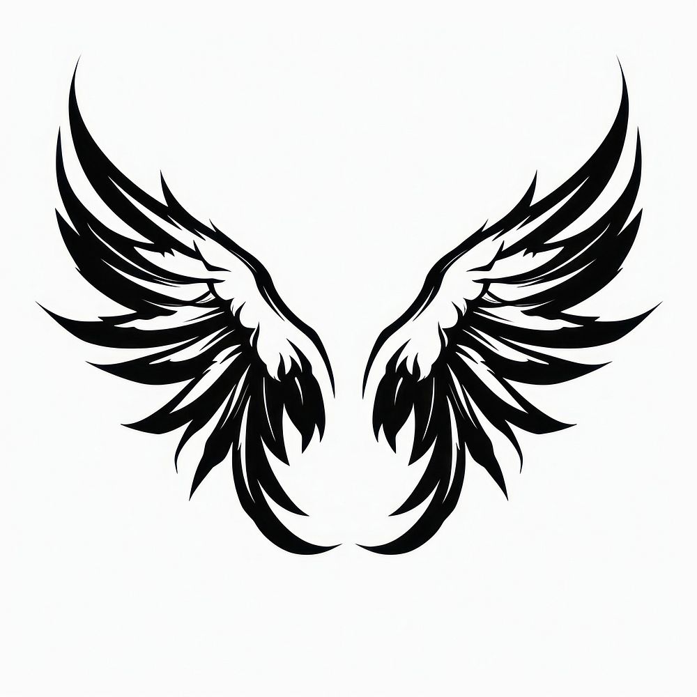Wings symbol white line. AI generated Image by rawpixel.