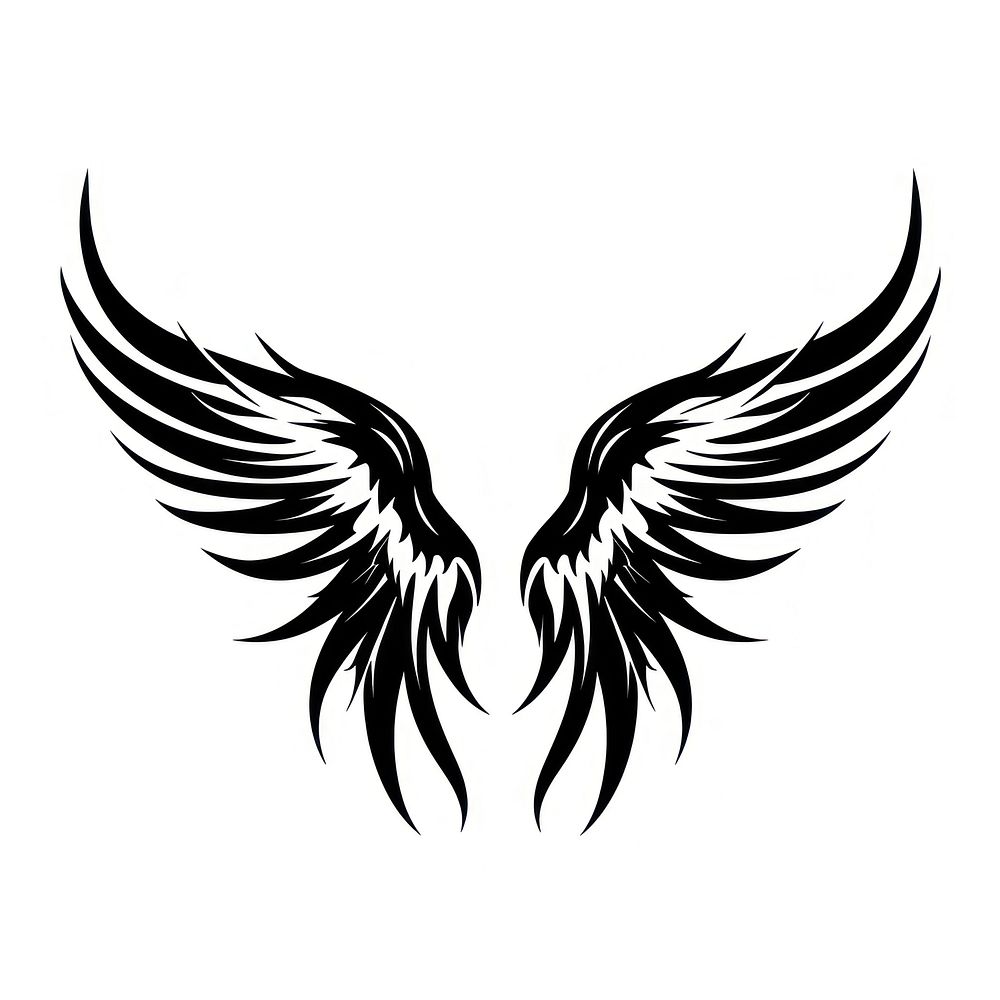 Wings symbol white line. AI generated Image by rawpixel.