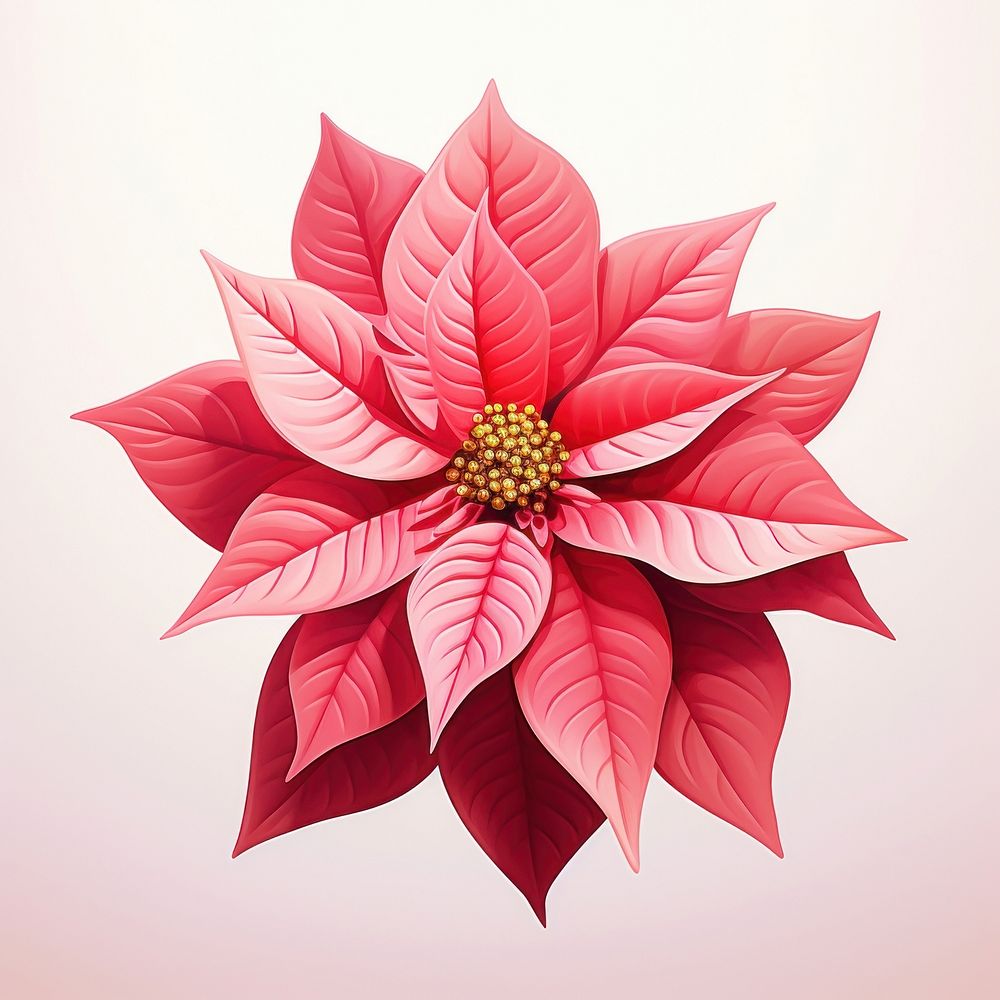 Red Poinsettia flower petal plant. AI generated Image by rawpixel.