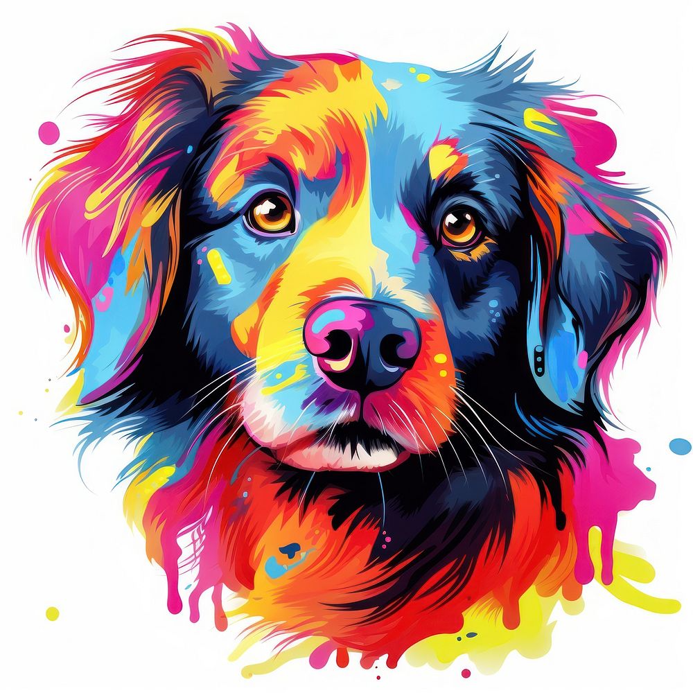 Dog painting drawing mammal. AI Premium Photo Illustration rawpixel