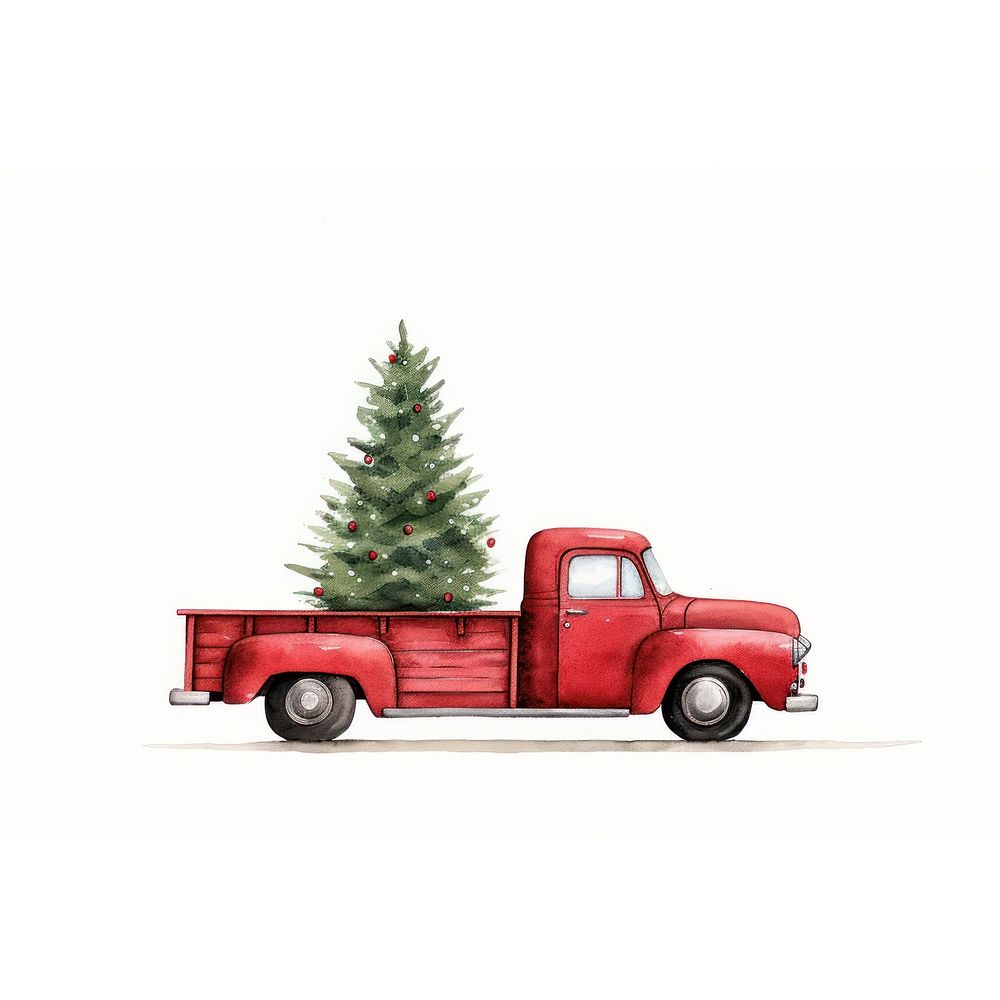 Christmas truck tree vehicle. AI generated Image by rawpixel.