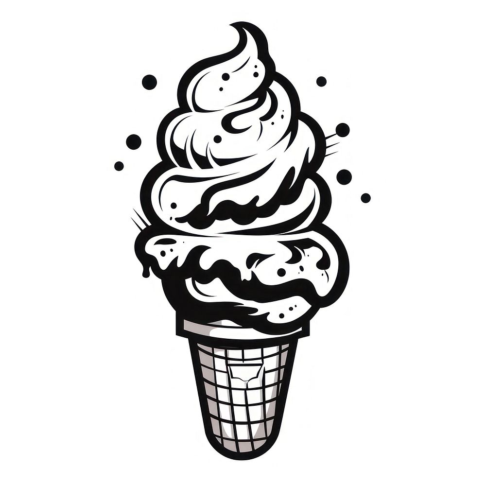 Ice cream cone dessert food line. AI generated Image by rawpixel.