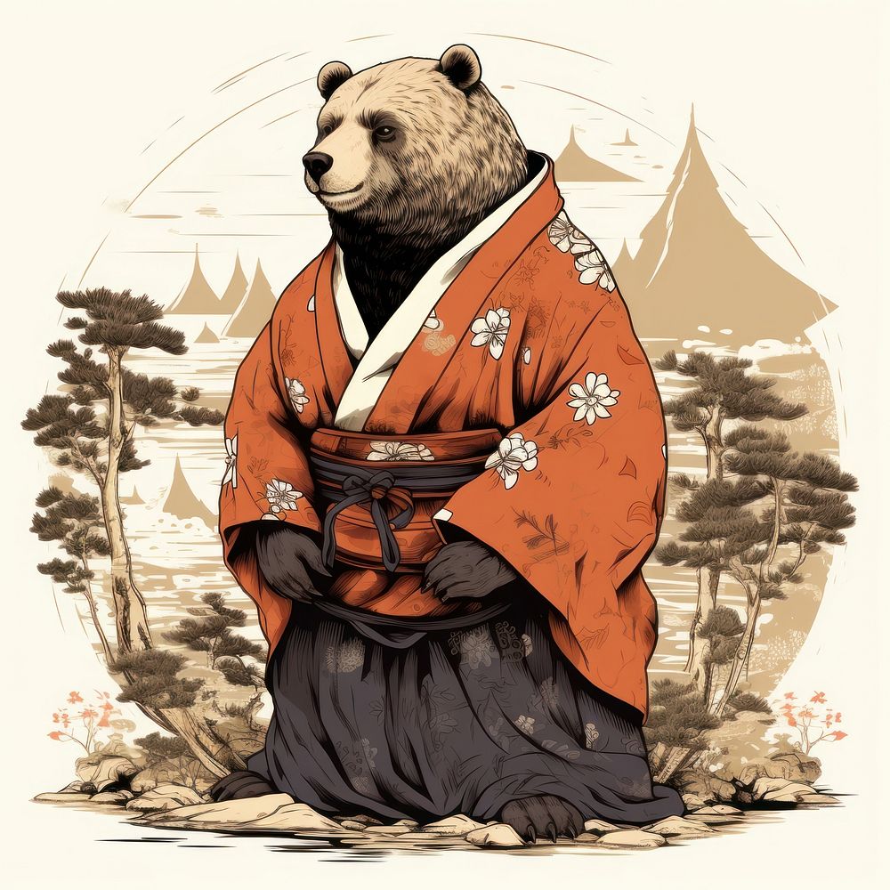 Bear mammal robe representation. AI generated Image by rawpixel.