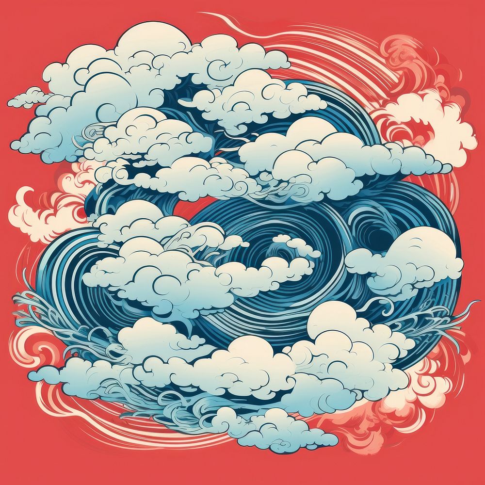 Chinese cloud backgrounds pattern art. AI generated Image by rawpixel.