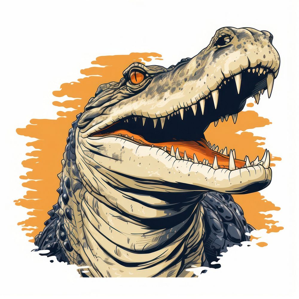 Crocodile dinosaur reptile animal. AI generated Image by rawpixel.