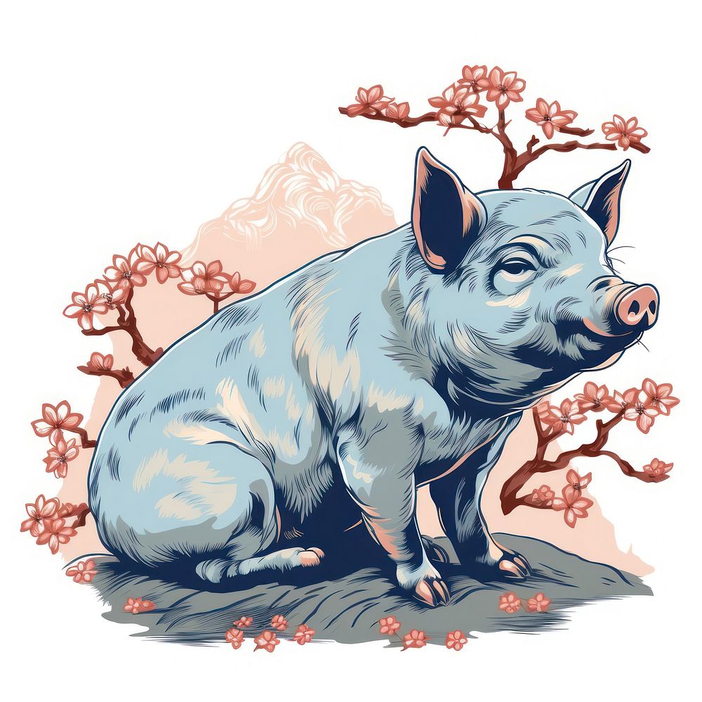 Pig mammal animal boar. AI generated Image by rawpixel.