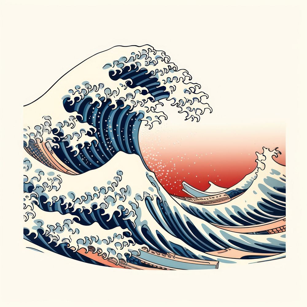 Wave pattern drawing nature. AI generated Image by rawpixel.