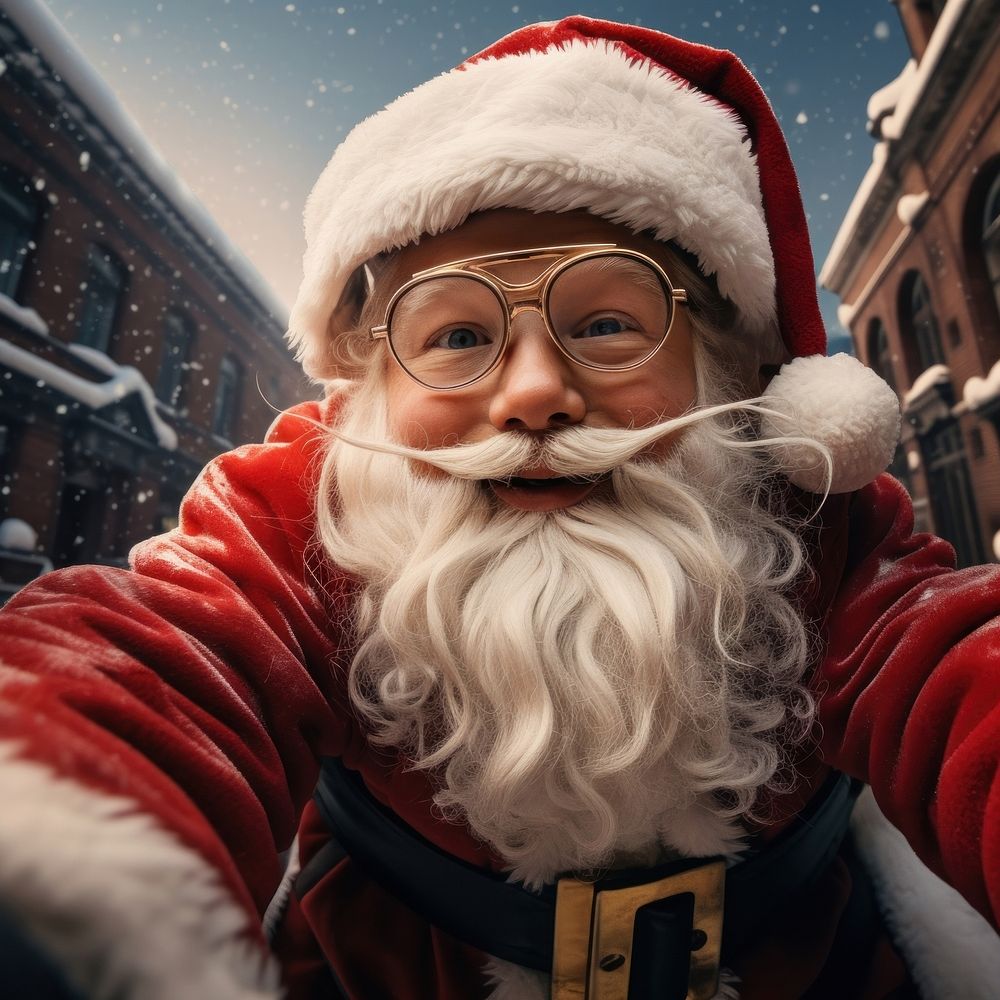Santa selfie christmas celebration decoration. AI generated Image by rawpixel.