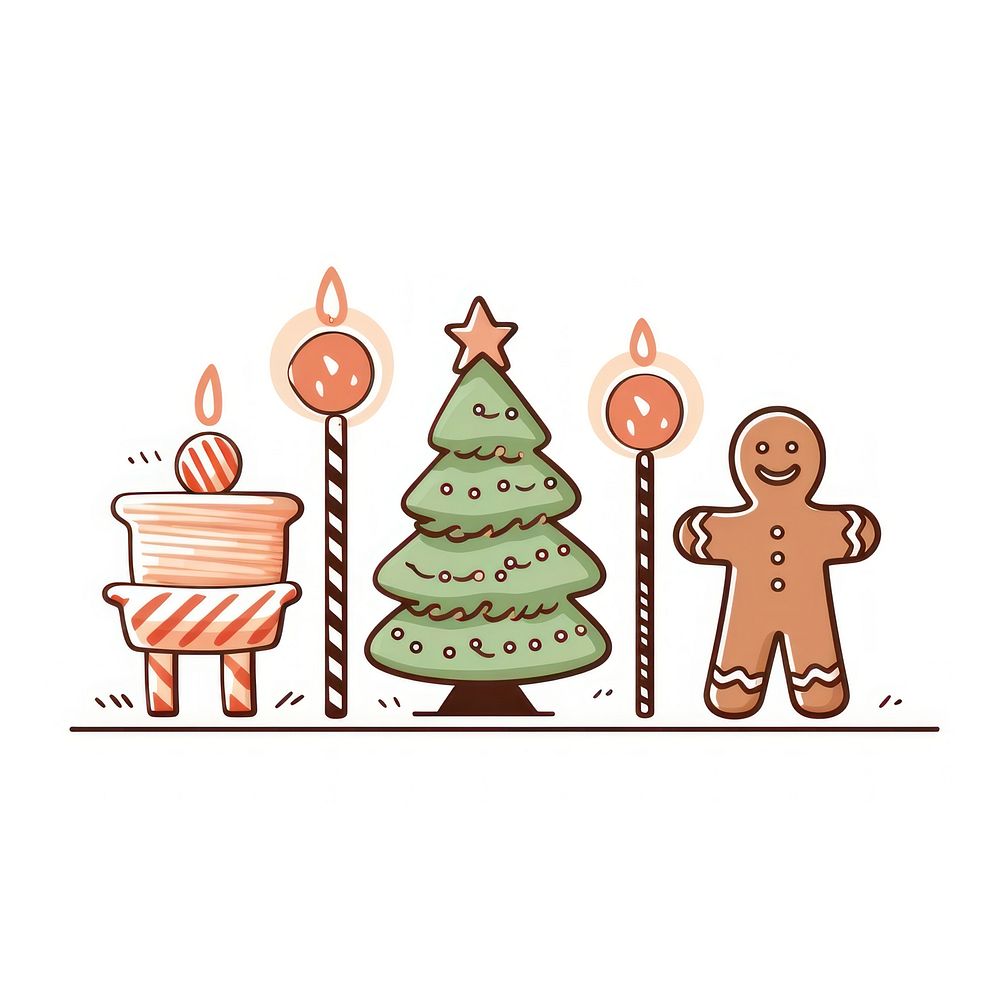 Christmas gingerbread decoration drawing. AI generated Image by rawpixel.