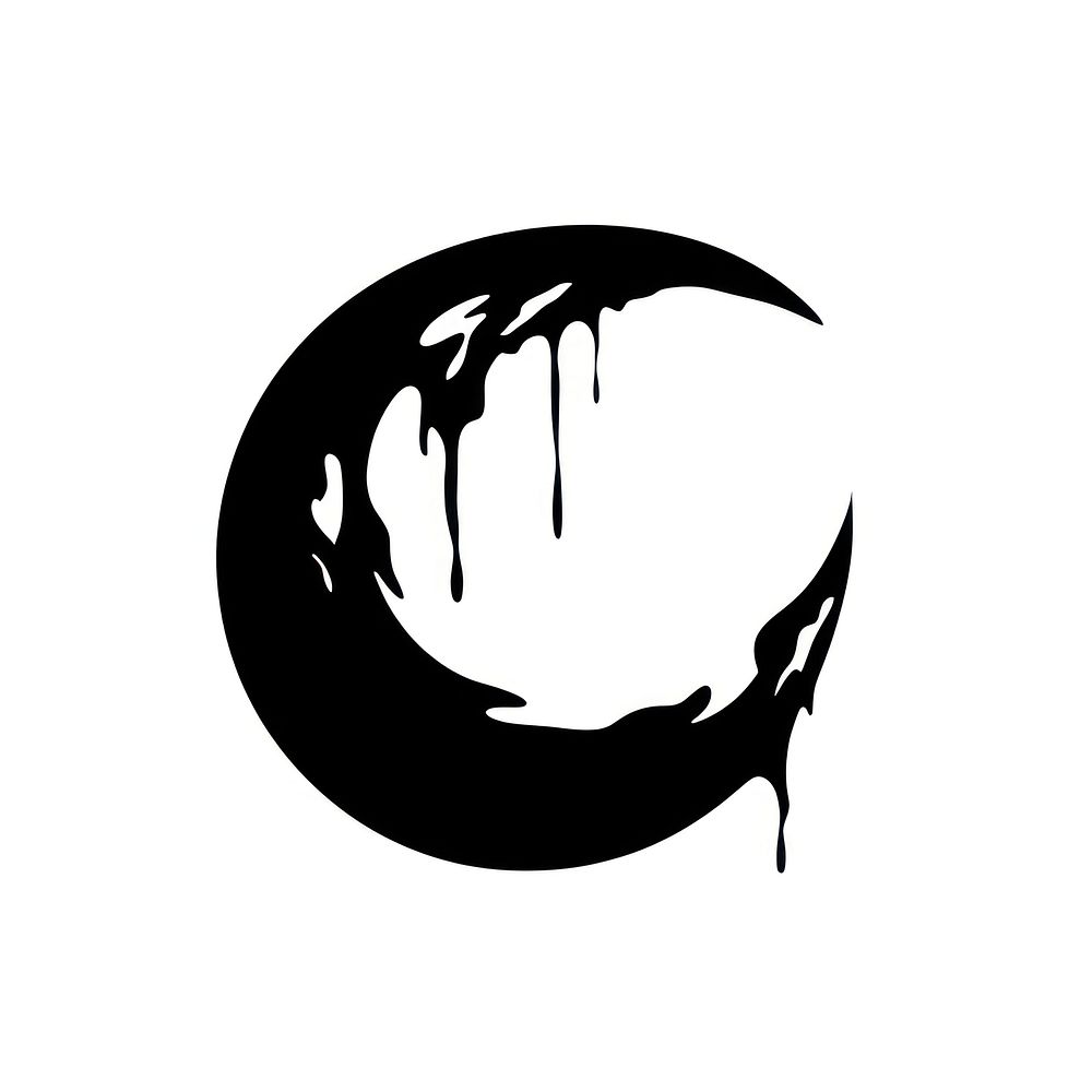 Moon symbol black logo. AI generated Image by rawpixel.