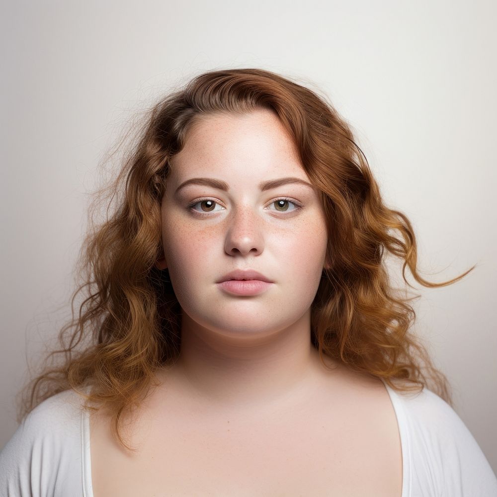 Chubby white woman portrait adult photo. AI generated Image by rawpixel.