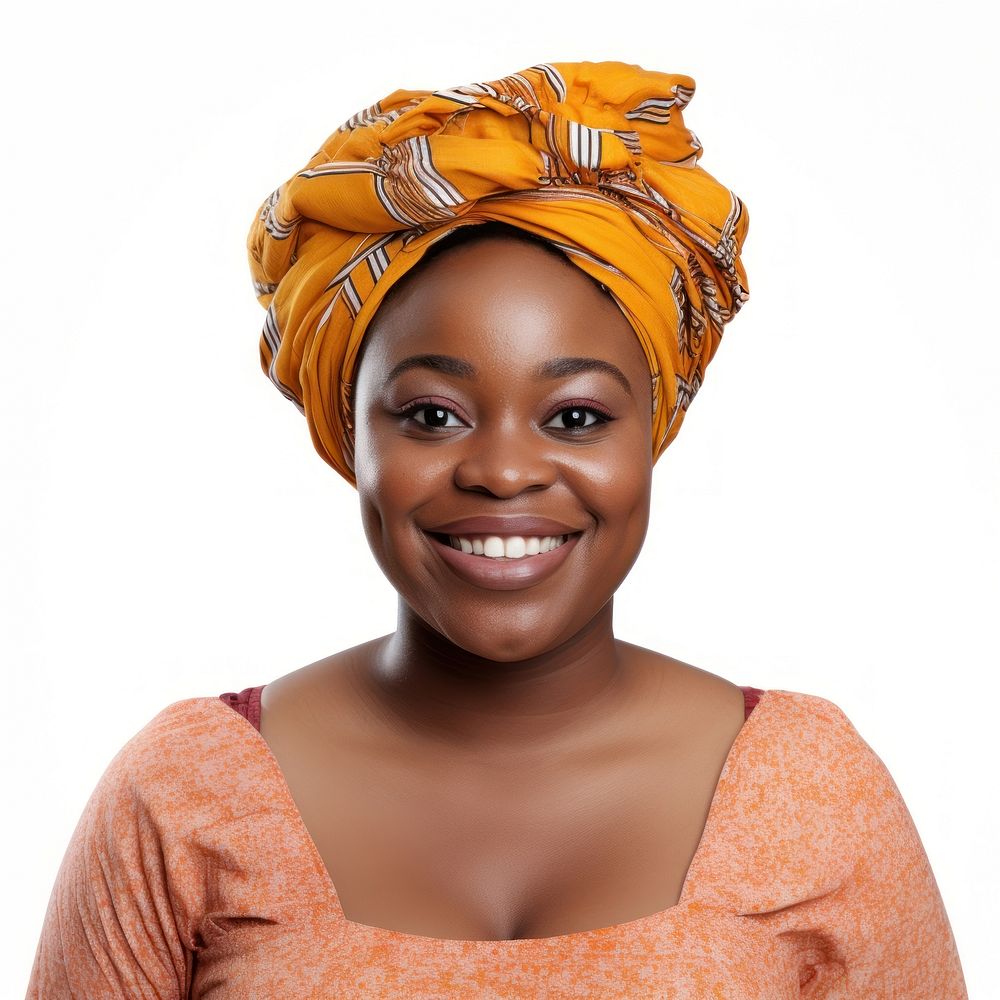 Chubby african woman portrait turban adult. AI generated Image by rawpixel.