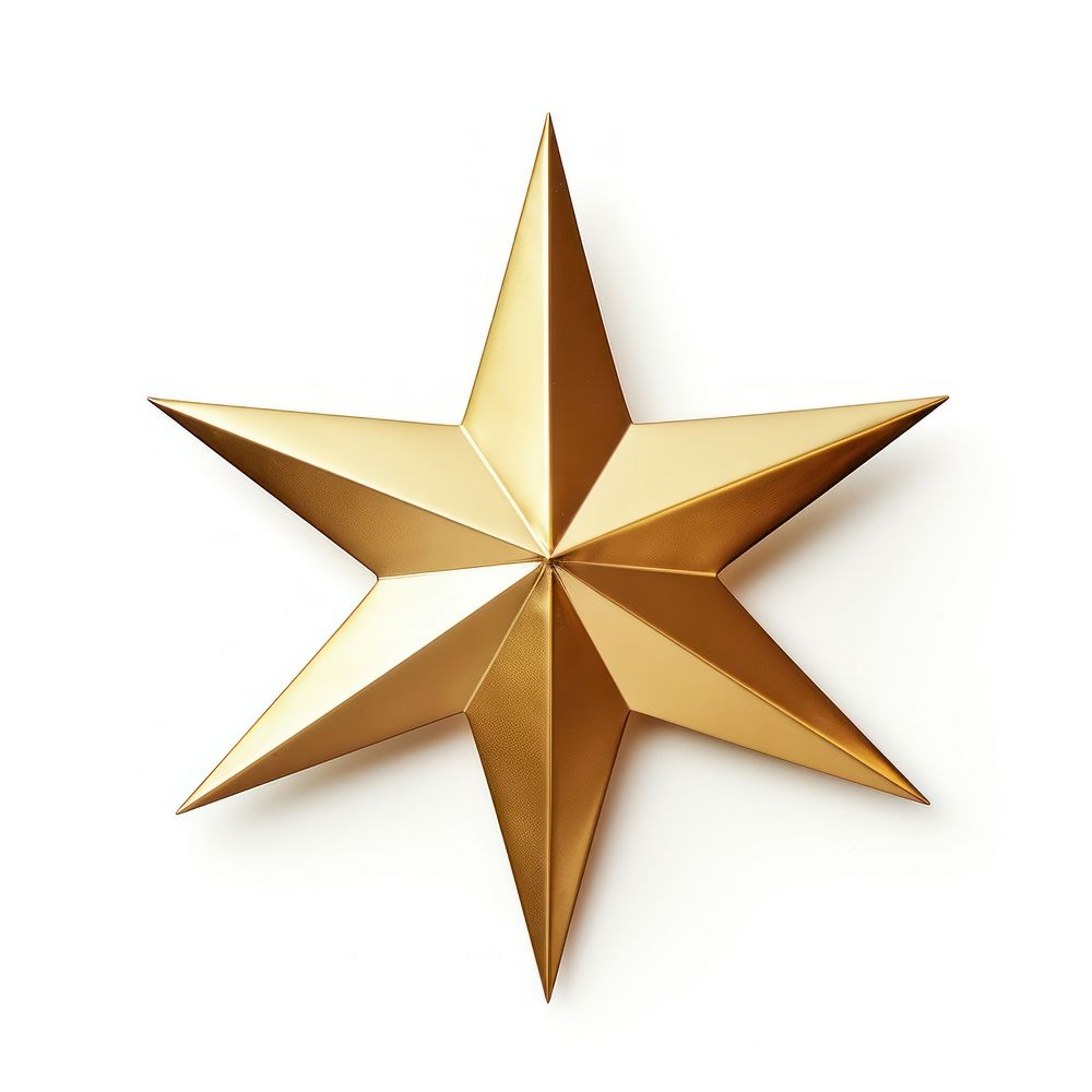 Goldenstar symbol white background simplicity. AI generated Image by rawpixel.