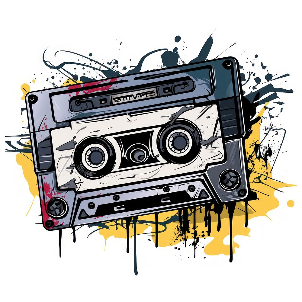 Retro cassette tapes line technology nostalgia. AI generated Image by rawpixel.