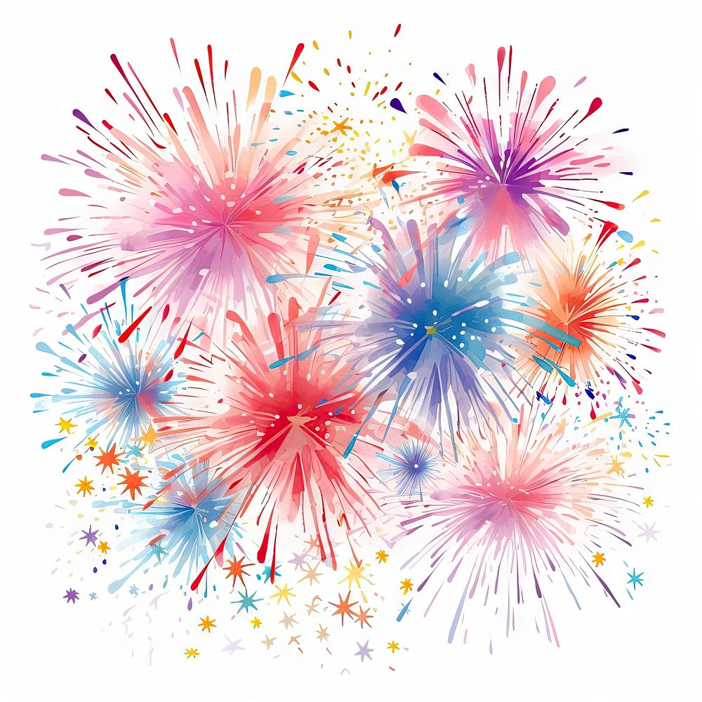 Explosion Of Fireworks fireworks backgrounds white background. AI generated Image by rawpixel.