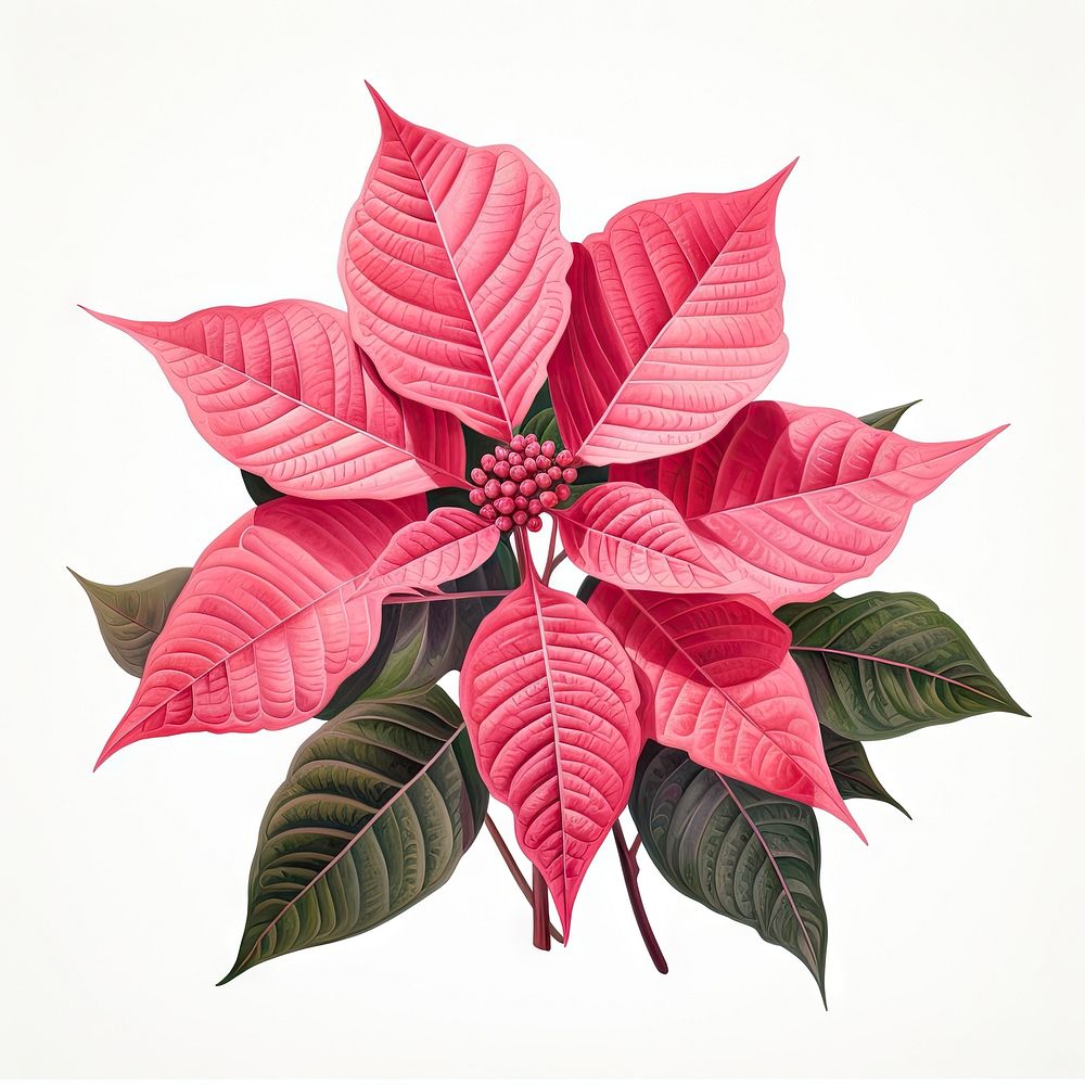 Poinsettia flower plant petal. AI generated Image by rawpixel.