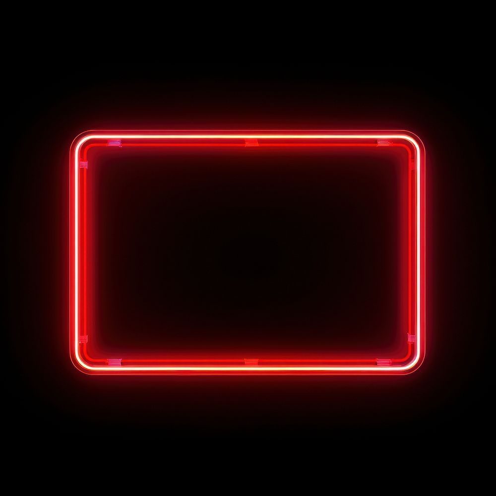 Square sign light neon red. AI generated Image by rawpixel.