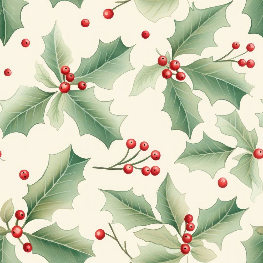 Pattern backgrounds christmas plant. AI generated Image by rawpixel.