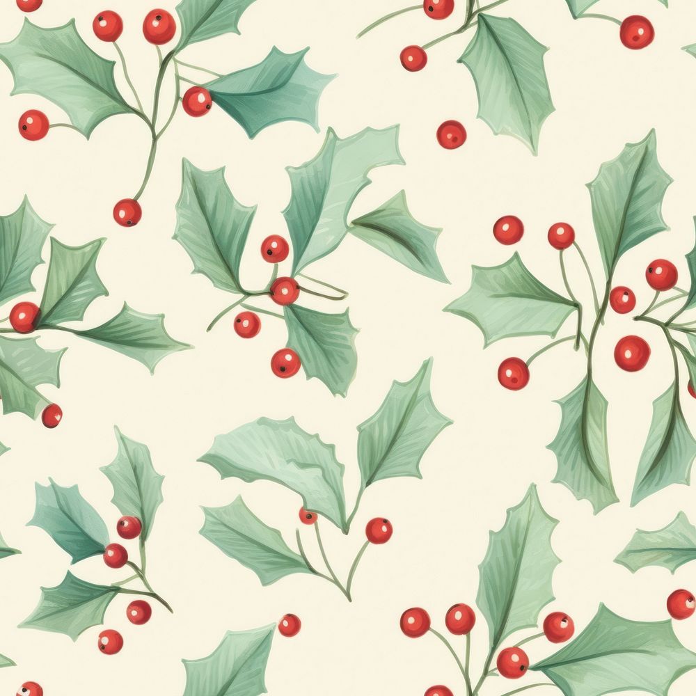 Pattern backgrounds christmas plant. AI generated Image by rawpixel.