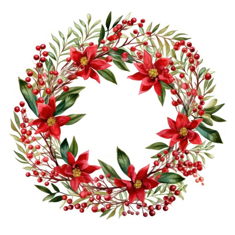 Wreath christmas pattern laurel wreath. AI generated Image by rawpixel.