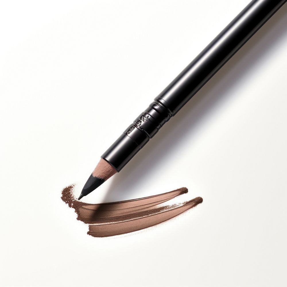 Eyebrow pencil cosmetics brush white background. AI generated Image by rawpixel.