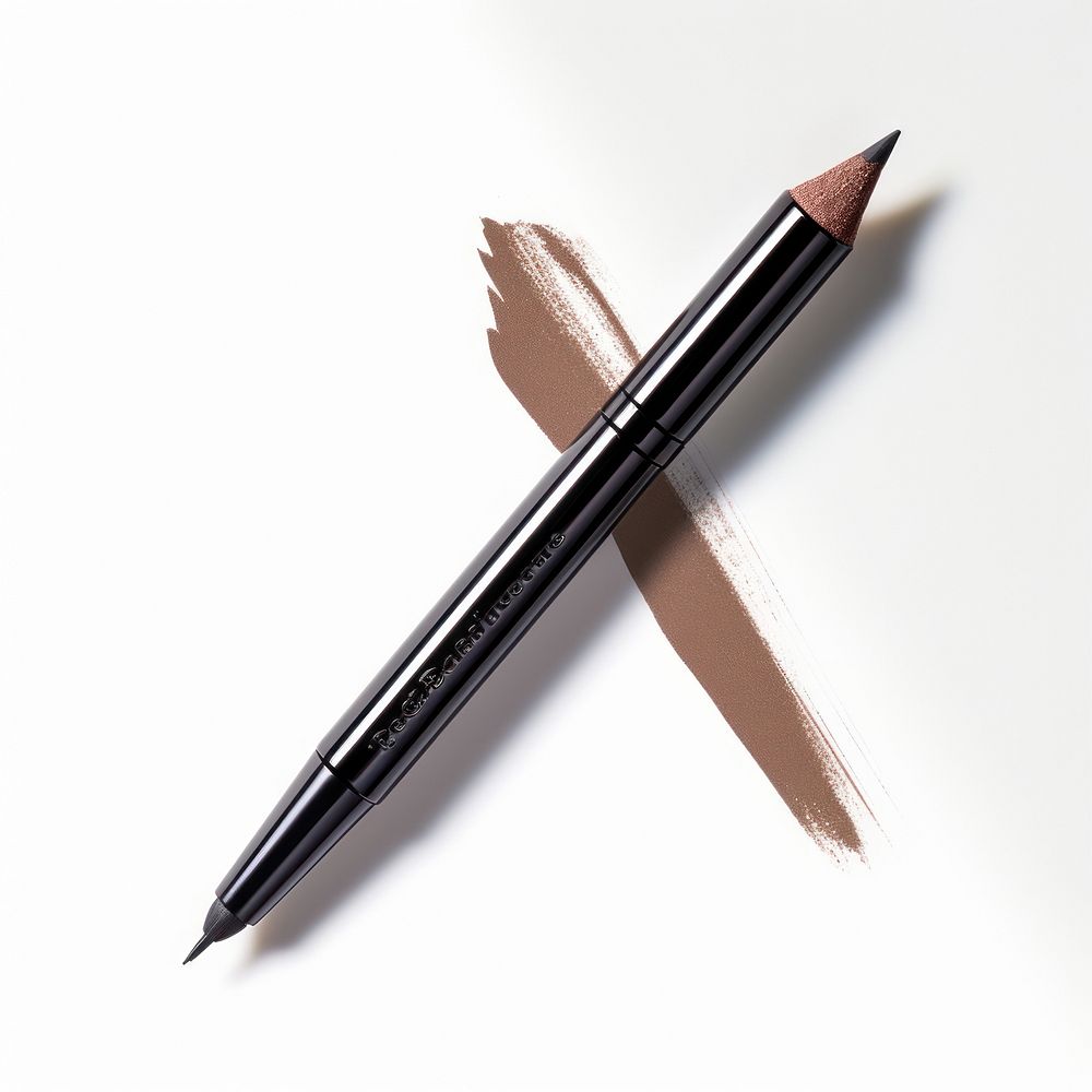 Eyebrow pencil white background cosmetics paper. AI generated Image by rawpixel.