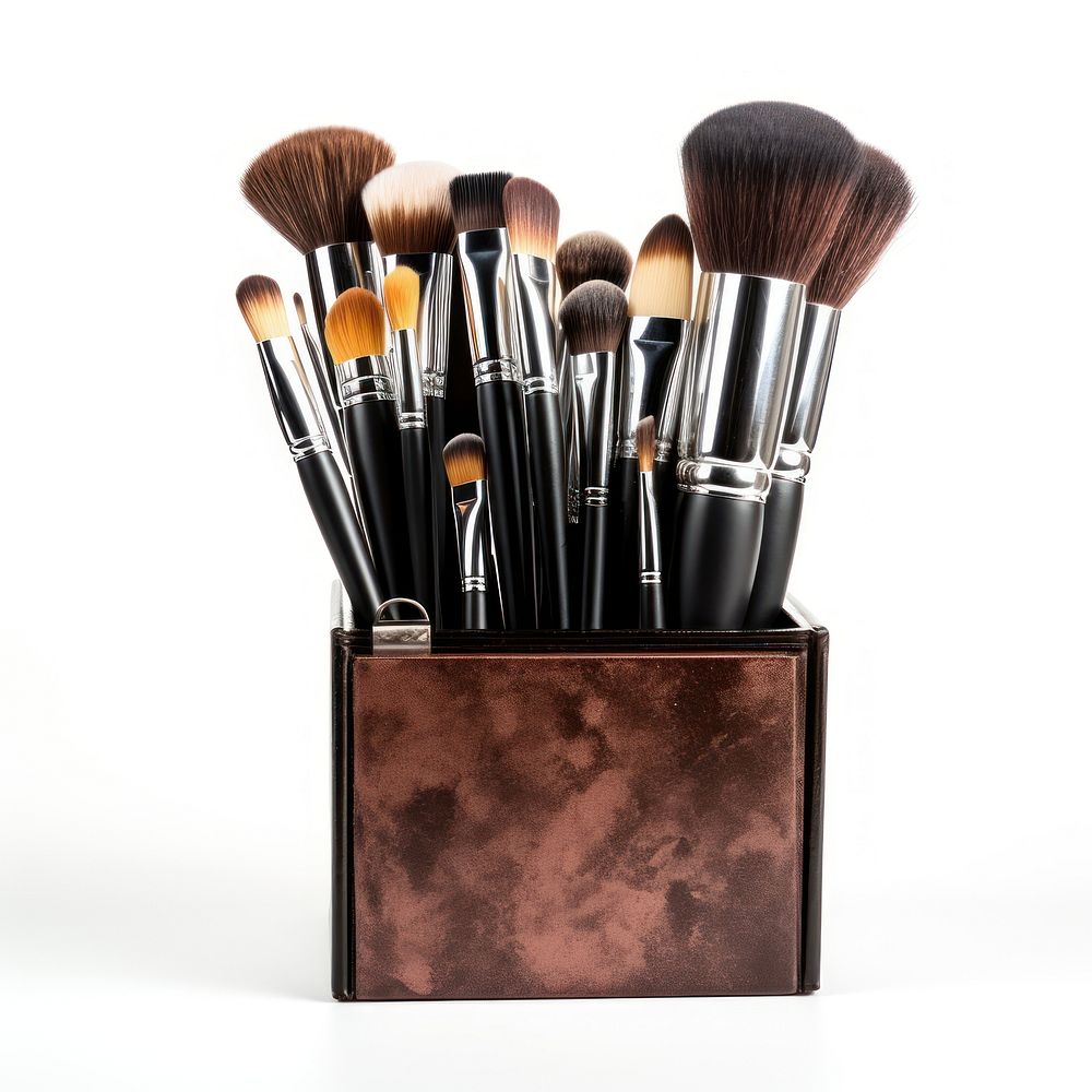 Brush cosmetics tool white background. AI generated Image by rawpixel.