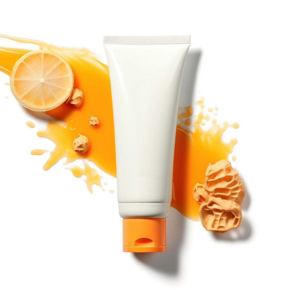 Sunscreen fruit food white background. AI generated Image by rawpixel.