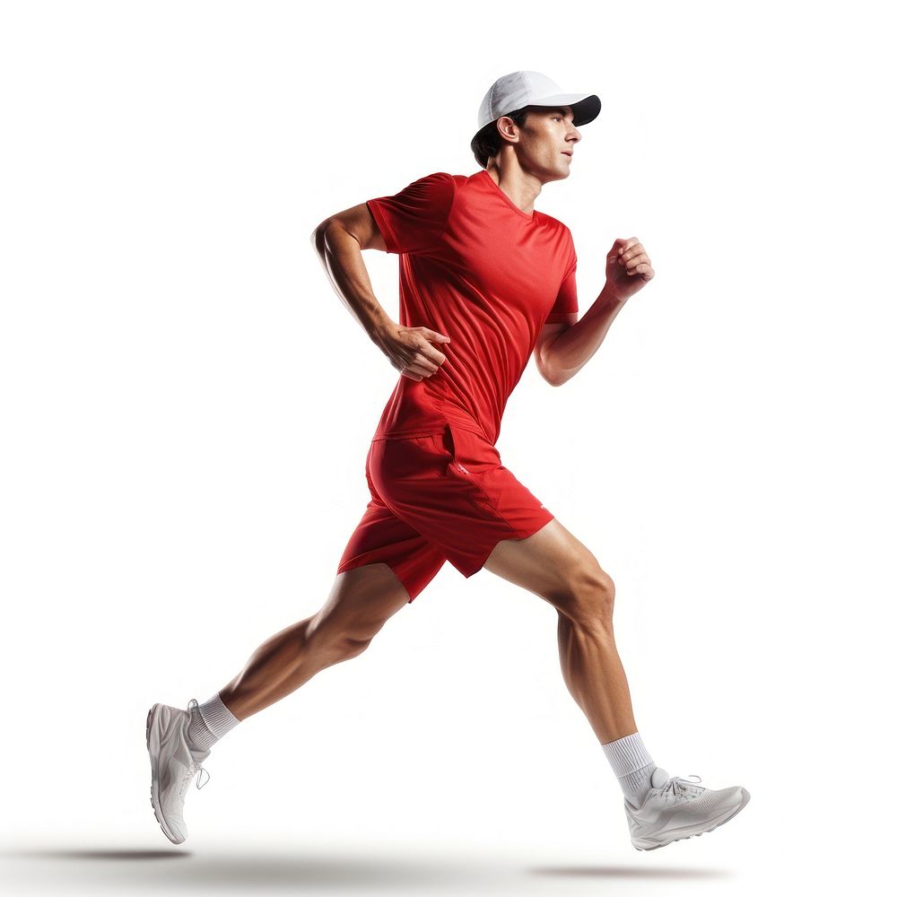 One caucasian runner running footwear jogging. AI generated Image by rawpixel.