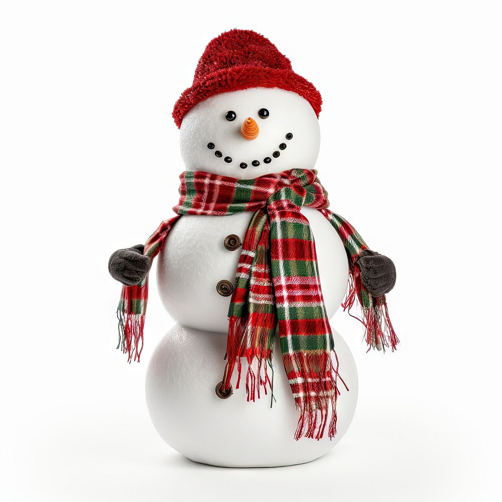 Snowman wearing a christmas outfit winter white anthropomorphic. AI generated Image by rawpixel.