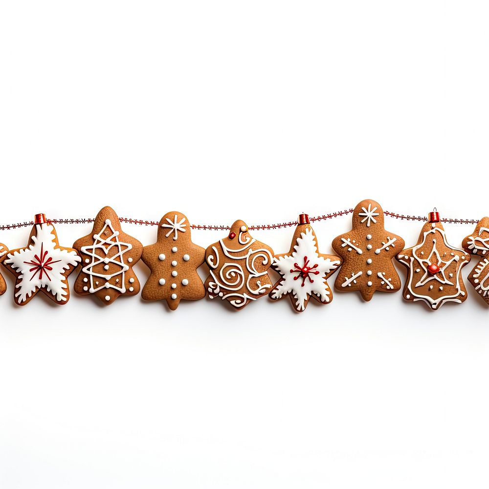 Seamless christmas border gingerbread cookie dessert. AI generated Image by rawpixel.