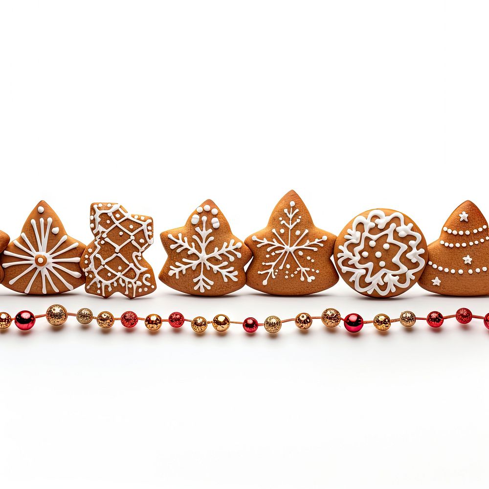Seamless christmas border gingerbread cookie dessert. AI generated Image by rawpixel.