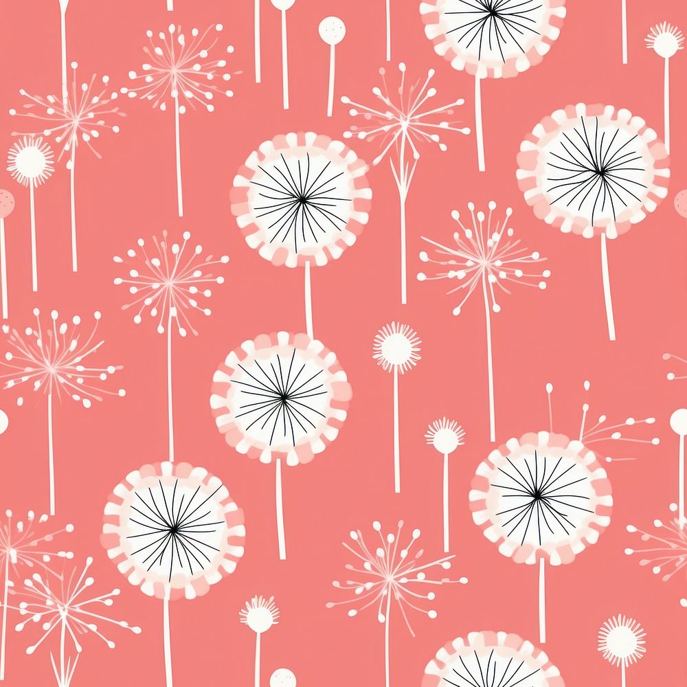Dandelion pattern flower backgrounds. AI generated Image by rawpixel.