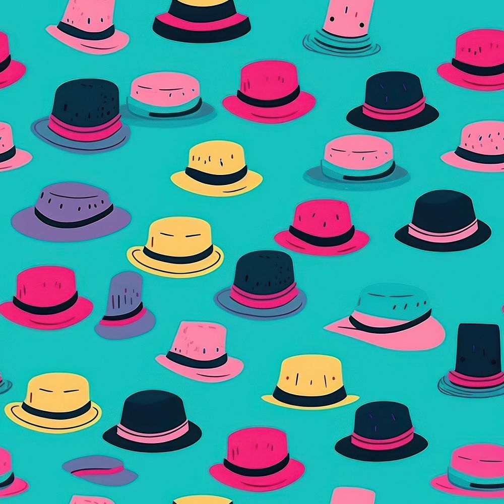 Hat backgrounds pattern arrangement. AI | Premium Photo Illustration