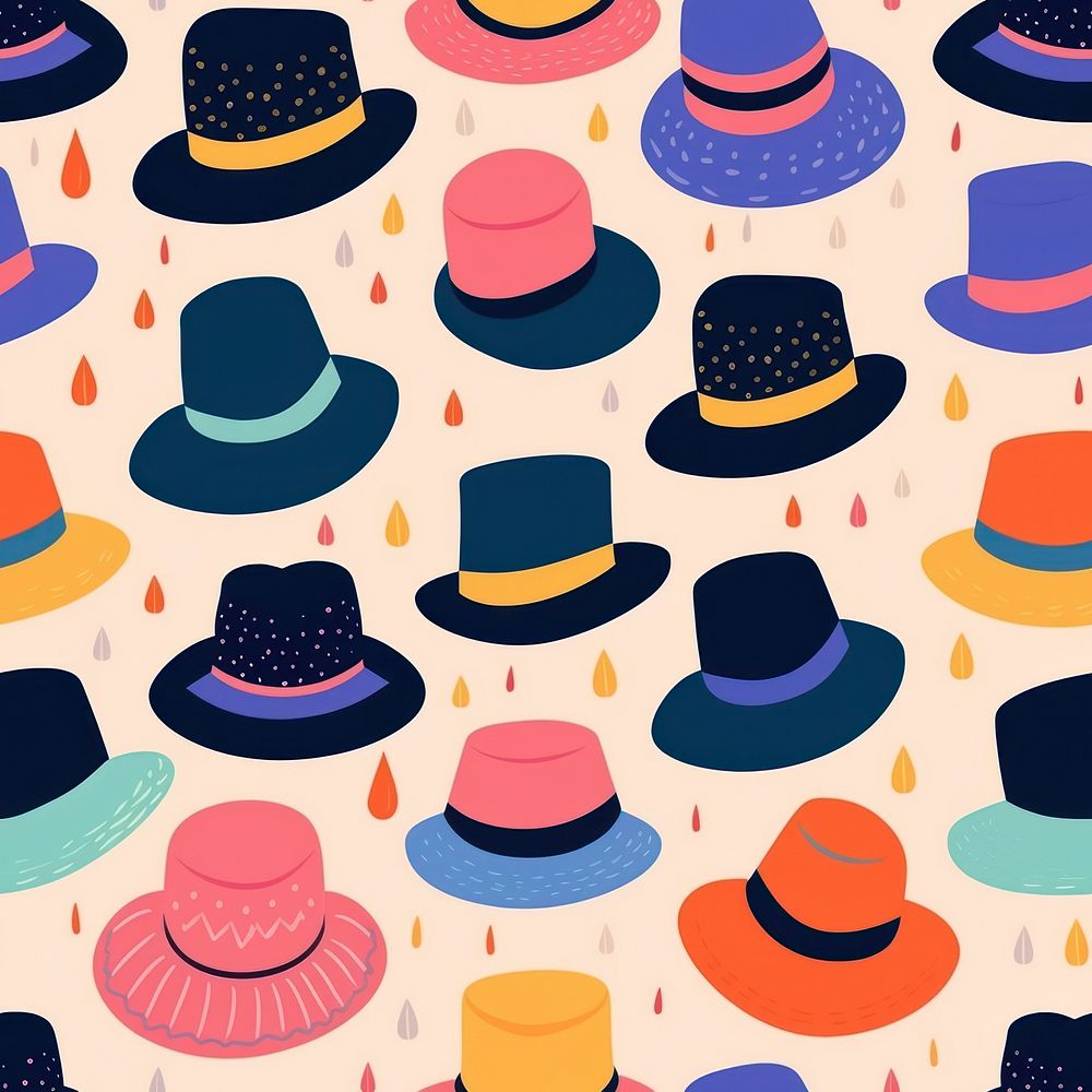 Hat backgrounds pattern arrangement. AI generated Image by rawpixel.
