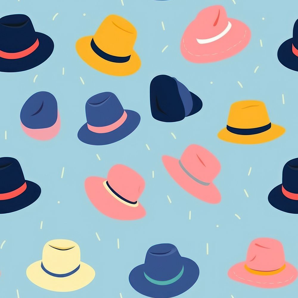 Hat backgrounds pattern fun. AI | Free Photo Illustration - rawpixel