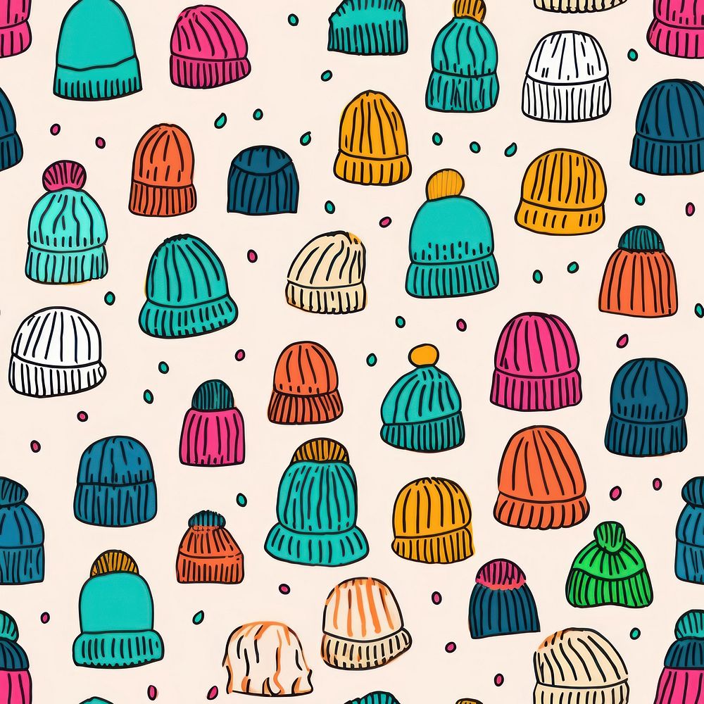 Hat pattern drawing backgrounds. AI generated Image by rawpixel.