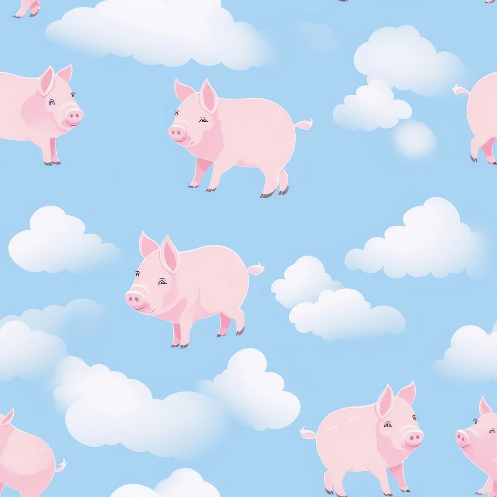 Pig animal backgrounds pattern. AI generated Image by rawpixel.