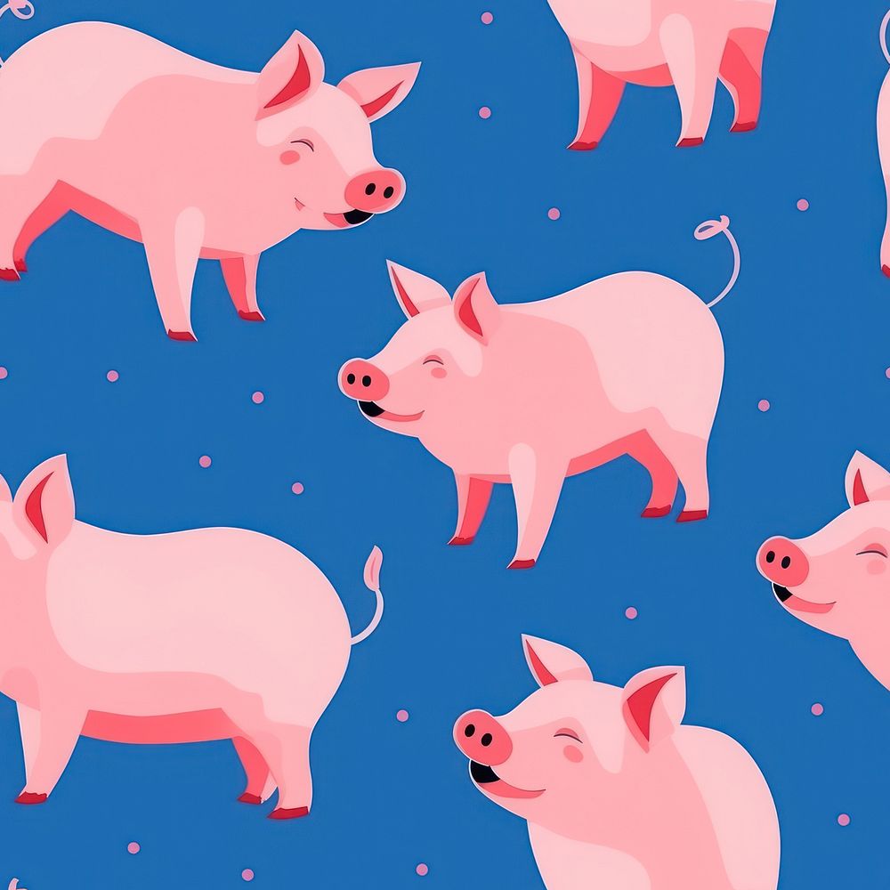 Pigs animal backgrounds pattern. AI generated Image by rawpixel.