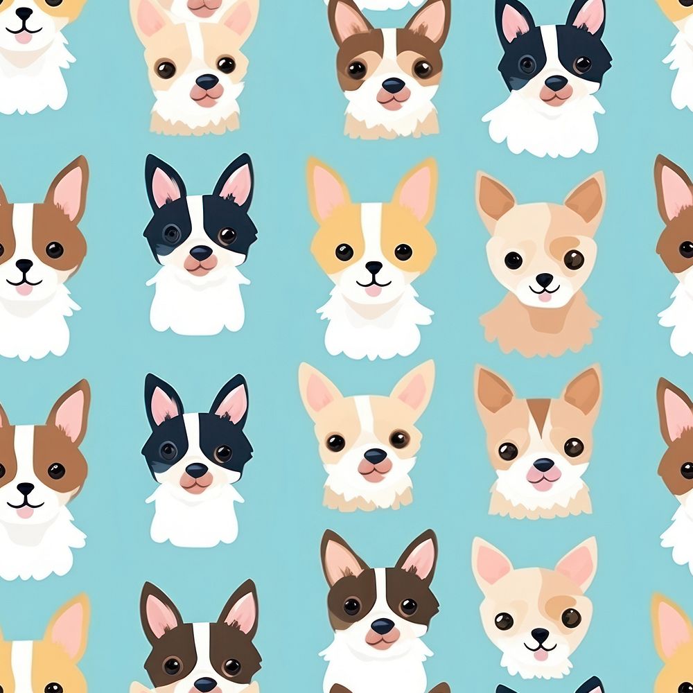 Chihuahua pattern backgrounds cartoon. AI generated Image by rawpixel.