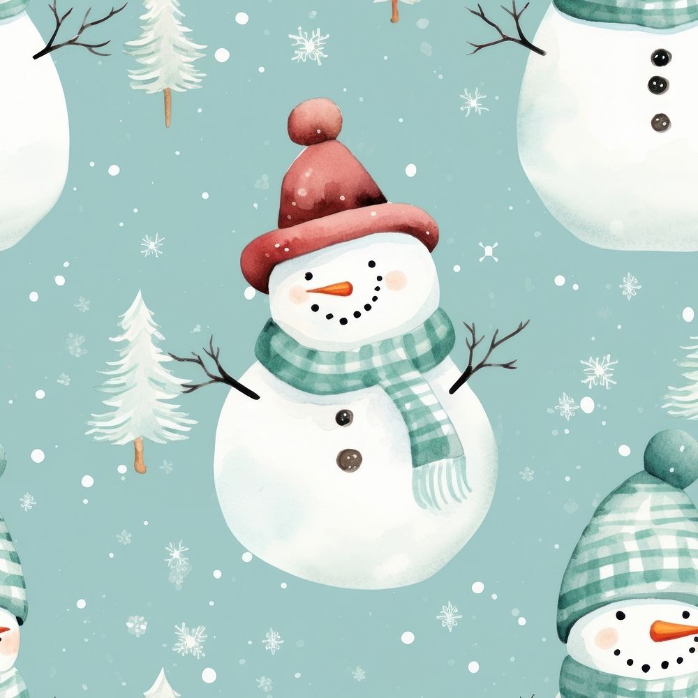 Christmas snowman backgrounds pattern winter. 