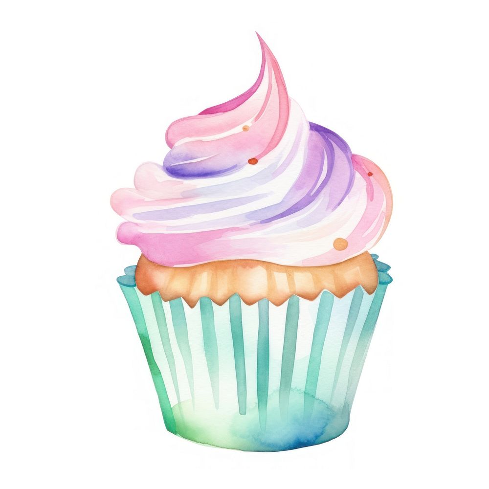 Birthday cupcake dessert cartoon icing. AI generated Image by rawpixel.
