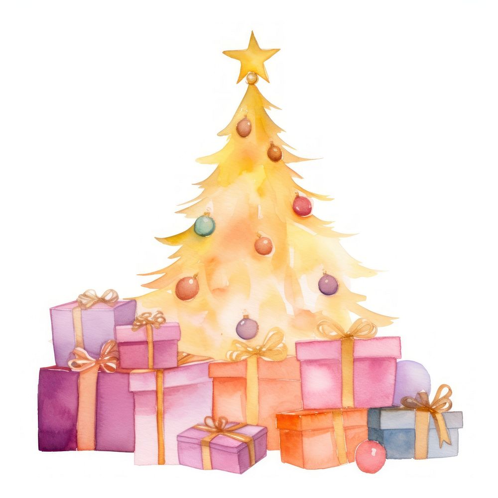 PNG Christmas present cartoon tree. AI generated Image by rawpixel.