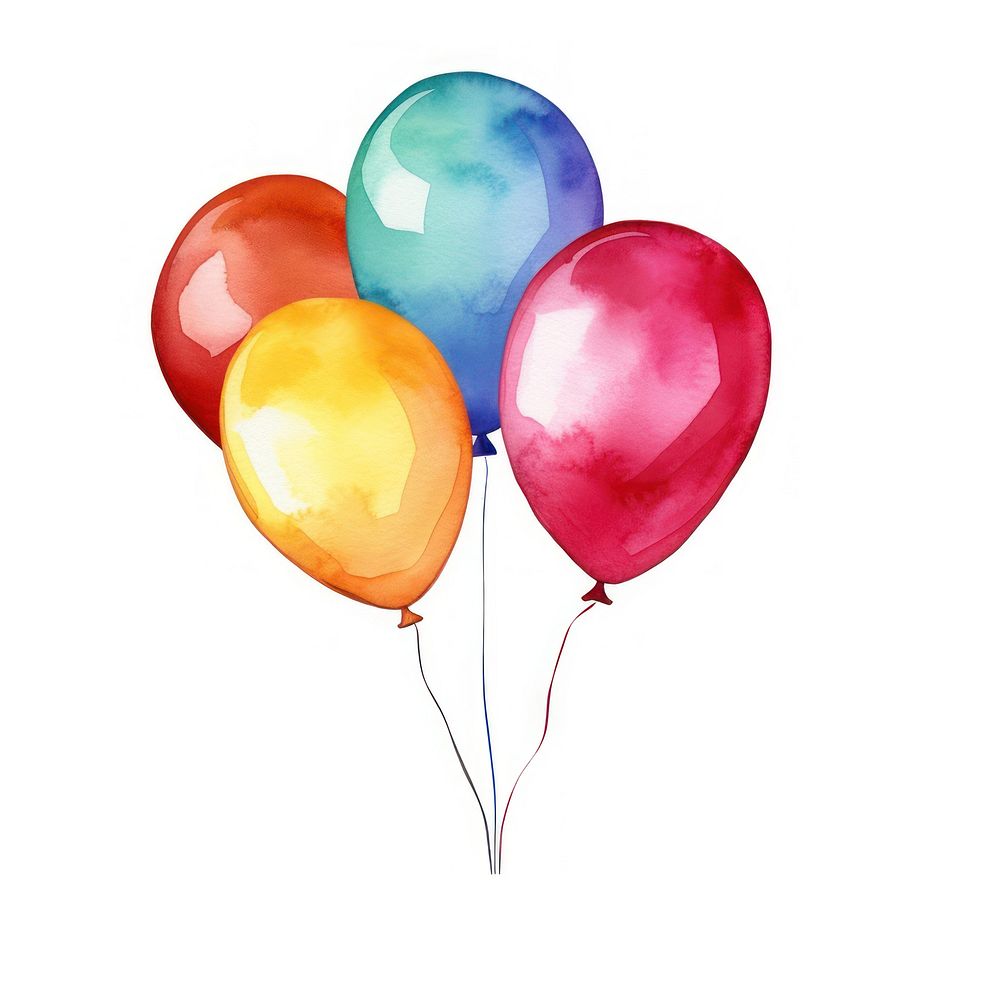 Party balloon cartoon white background anniversary. AI generated Image by rawpixel.